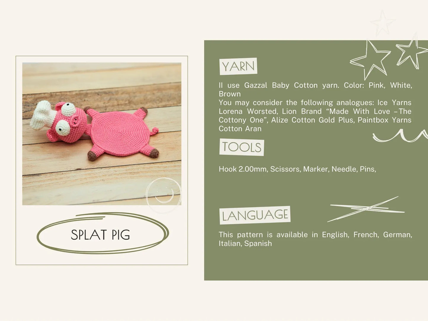 Funny Animal Crochet Coaster Pattern Set β Pig Chef, Duck & Lizard PDF Amigurumi Tutorial