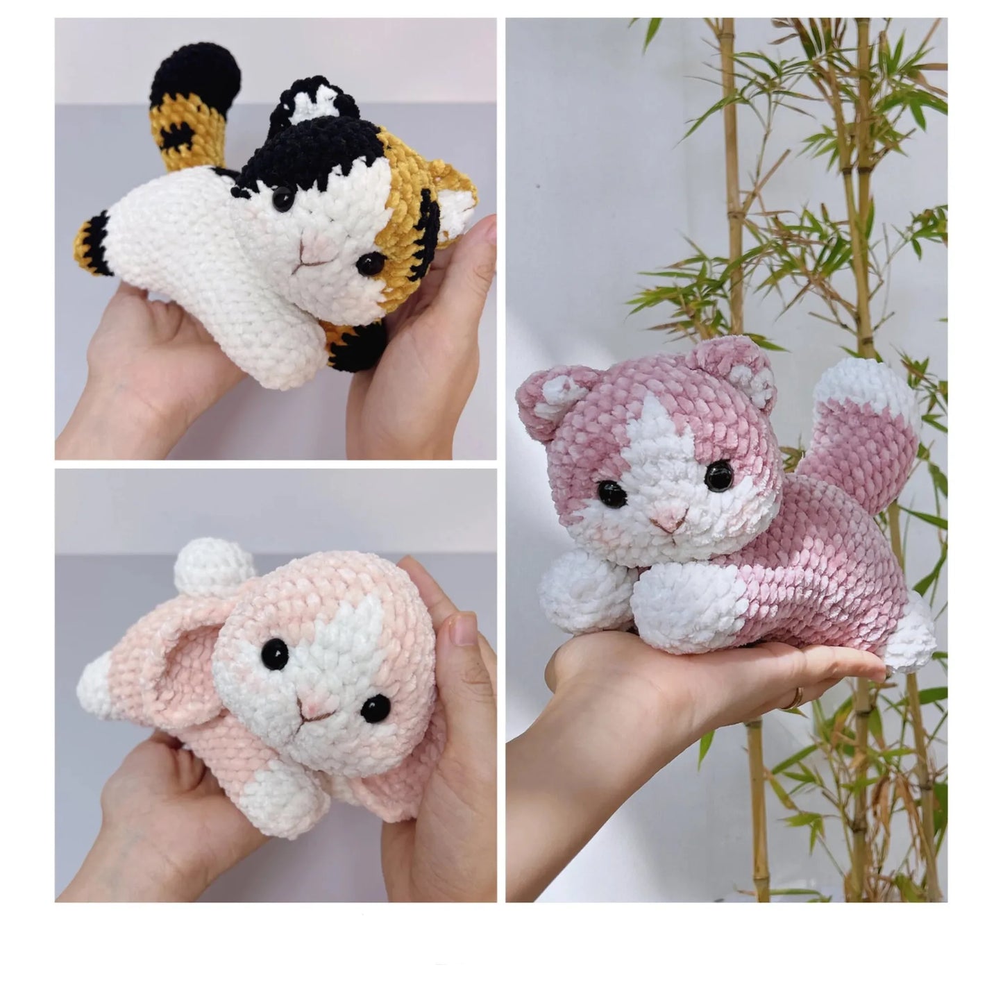 Crochet Cat & Bunny Pattern Bundle (3-in-1) β Sweetie Fluffy & Calico Bunny PDF Tutorial