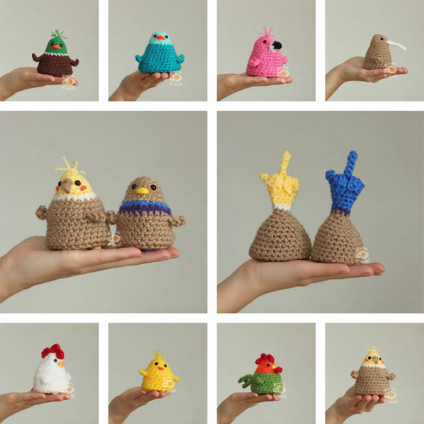 9-in-1 Reversible Bird Crochet Pattern Bundle (PDF) – Funny Amigurumi Birds