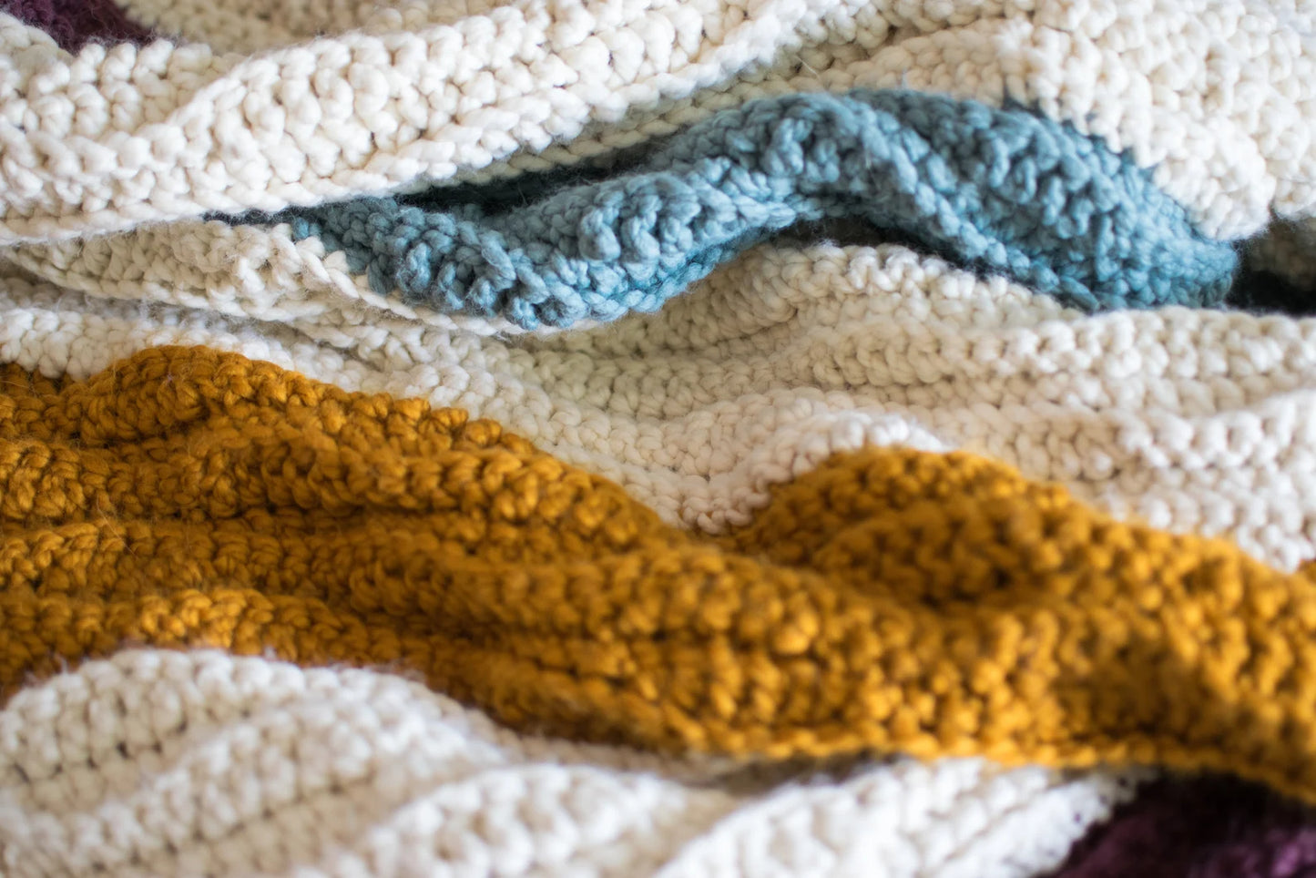 CROCHET PATTERN & Photo tutorial / Modern Crochet Blanket / The Chunky Waves Throw / Easy Crochet Afghan/ PDF Download