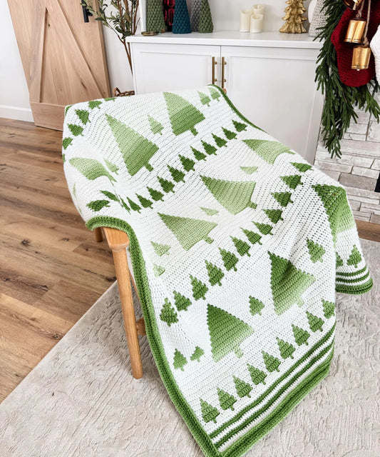 Winter Forest Mosaic Blanket Crochet Pattern + Video Tutorial | PDF Download