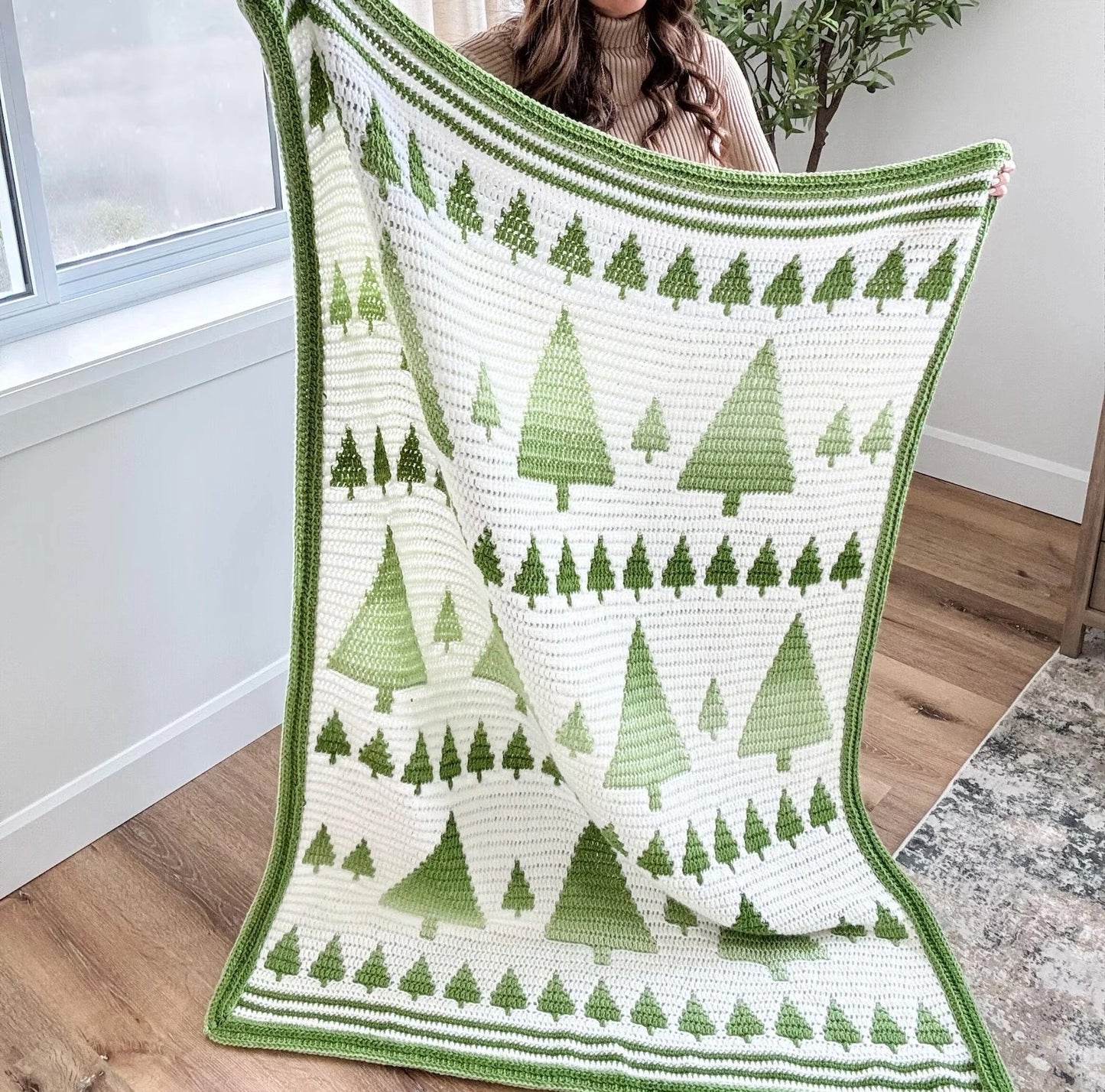 Winter Forest Mosaic Blanket Crochet Pattern + Video Tutorial | PDF Download