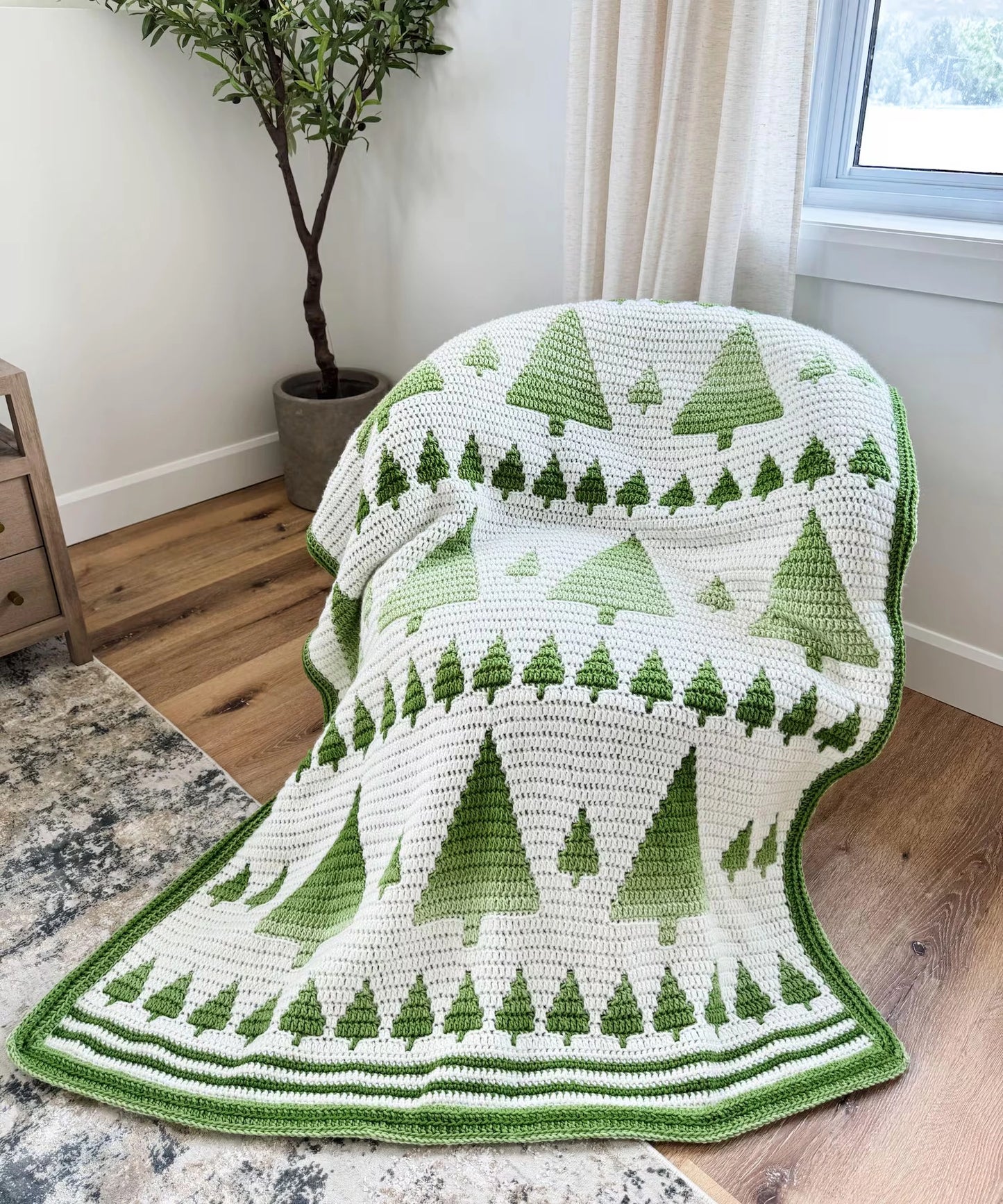 Winter Forest Mosaic Blanket Crochet Pattern + Video Tutorial | PDF Download