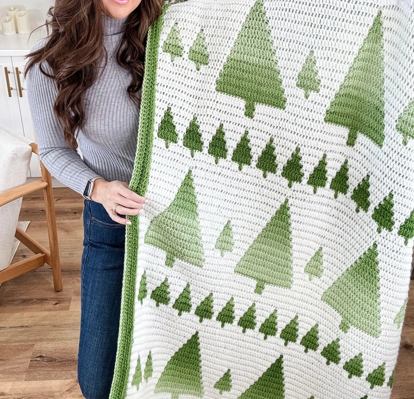 Winter Forest Mosaic Blanket Crochet Pattern + Video Tutorial | PDF Download